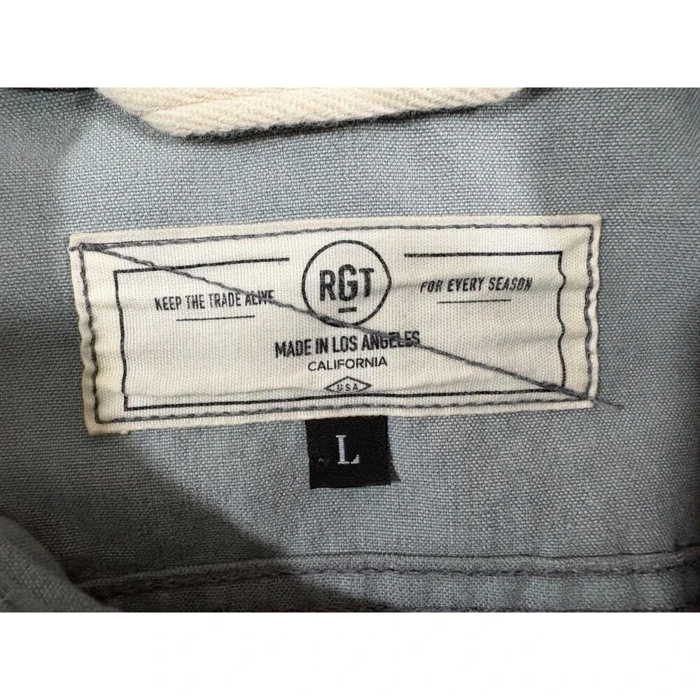 Rogue Territory RGT Supply Jacket Waxed Canvas Grey Ridgeline Button Chore Sz L
